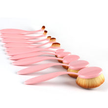 Pink Green 10pcss Tooth Brush Shape Oval Makeup Brush Set MULTIPURPOSE Foundation Powder Brush Kit LL4 J4U66