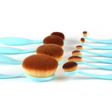 Pink Green 10pcss Tooth Brush Shape Oval Makeup Brush Set MULTIPURPOSE Foundation Powder Brush Kit LL4 J4U66