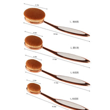 Rose Gold 10pcs Tooth Brush Shape Oval Makeup Brush Set MULTIPURPOSE Professional Foundation Powder Brush Kit Makeup Tools J4U66