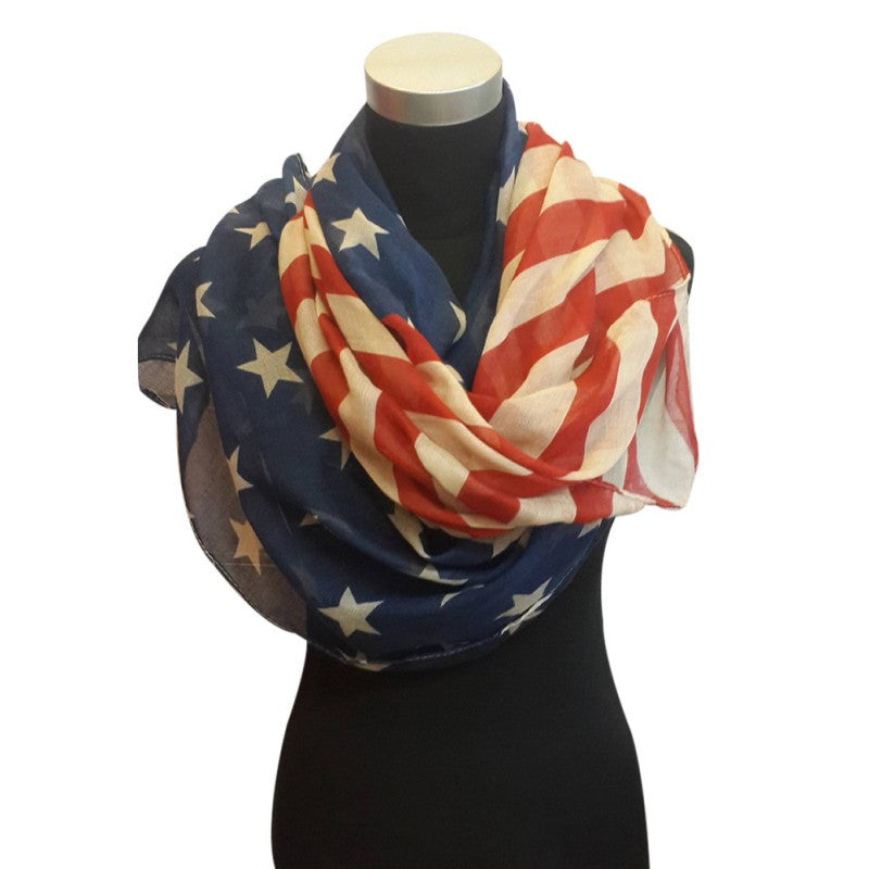 Stars and Stripes Large Patriotic Nautical American Scarf Fashion Charming US Star Flag Shawl Wrap J4U66