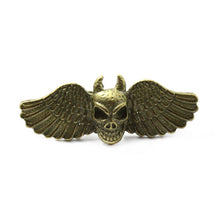 The Demon Skull Double Finger Ring Bronze Angel Wings Ring Bling jewelry J4U66