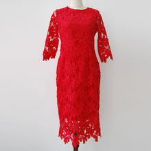 white black pink red party dress elegant floral lace crochet women dresses J4U66