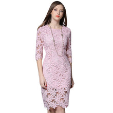 White/Black/Pink/Red Party Dress Elegant Floral Lace Crochet Dresses LL4 J4U66