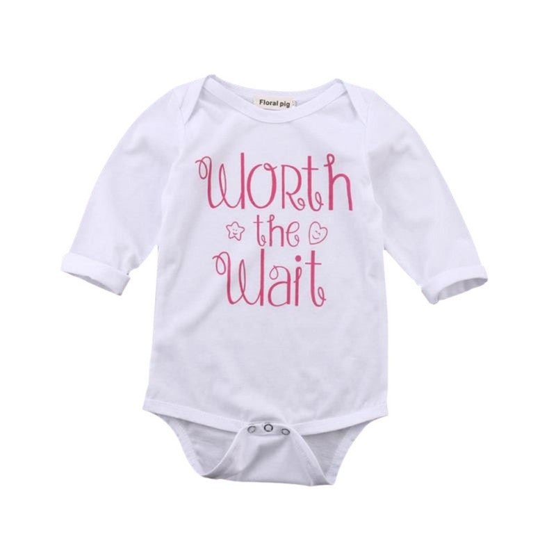 Newborn Baby Boys Girls Infant Letter Print Jumpsuit Bodysuit Kids Clothes Outfit J4U66