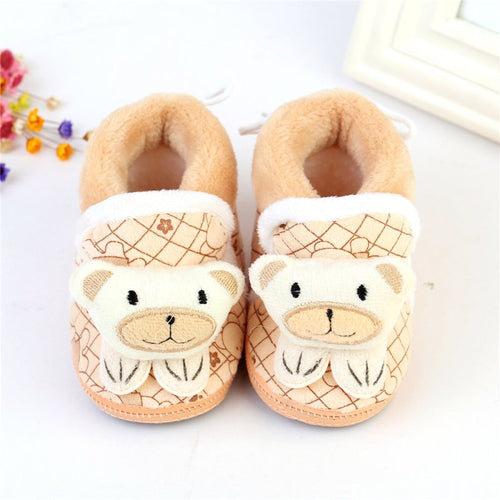 Baby Snow Boots Toddler shoes Baby Girl Shoes Knitted Cartoon Bear Infant born Baby Shoes Footwear LL4 J4U66