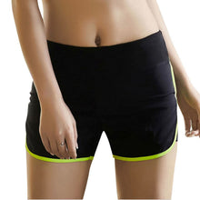 Women Fake Two Piece Elastic Waist Short Feminino Breathable Qucik Dry Women Fitness Shorts J4U66
