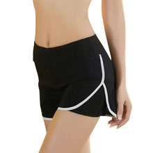 Women Fake Two Piece Elastic Waist Short Feminino Breathable Qucik Dry Women Fitness Shorts J4U66