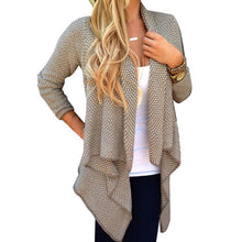 Women Long Sleeve Knitted Sweater Cardigan Open Front Coat Top Outwear J4U66