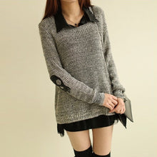 Women Sweater Fashion Casual Skull Print Work Office Pullover Loose Knitted Sweaters J4U66