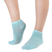 womens fitness pilates socks colorful non slip massage toe durable dance ankle grip exercise printed letter socks J4U66