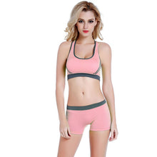 Women's Fitness Workout Seamless Padded Bra Set Bra + Shorts Suit J4U66