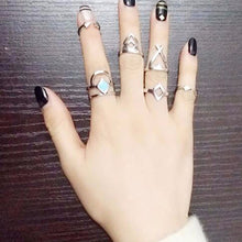 6PCS Vintage Turkish Beach Punk Geometry Ring Set Ethnic Carved Gold Plated Boho Midi Finger Ring Knuckle Charm Anelli J4U66