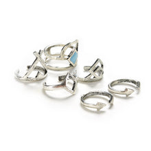 6PCS Vintage Turkish Beach Punk Geometry Ring Set Ethnic Carved Gold Plated Boho Midi Finger Ring Knuckle Charm Anelli J4U66