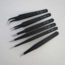 6pc Professional Coated Precision Tweezers Set,Stainless Steel Anti-static Tweezers Repair Tool Welding Assist J4U66