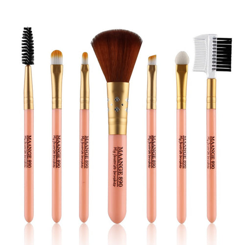 7 Pieces/set Pro Cosmetic Makeup Brushes Tool Eyeshadow Set Powder Foundation Lip Make Up Pincel Maquiagem J4U66