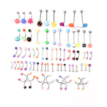 72Pcs Stainless Acrylic Ball Barbell Bar Eyebrow Nose Tounge Ring Body Piercing  J4U66