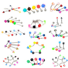 72Pcs Stainless Acrylic Ball Barbell Bar Eyebrow Nose Tounge Ring Body Piercing  J4U66