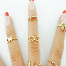 7pc Bague anillos Mujer Jewelry Infinity Gold Mid Nail Knuckle Finger Rings for Women Aneis Femininos J4U66
