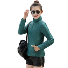 8 Colors Women Warm Ultra Light Cotton Blend Long Sleeve Zipper Jacket Outwear Coat J4U66