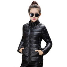 8 Colors Women Warm Ultra Light Cotton Blend Long Sleeve Zipper Jacket Outwear Coat J4U66