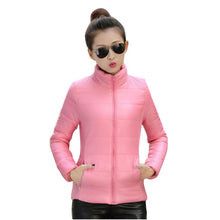 8 Colors Women Warm Ultra Light Cotton Blend Long Sleeve Zipper Jacket Outwear Coat J4U66