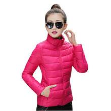 8 Colors Women Warm Ultra Light Cotton Blend Long Sleeve Zipper Jacket Outwear Coat J4U66