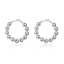 mm bead hoop earings silver plated jewelry earrings for women silver plated earrings smte1 J4U66
