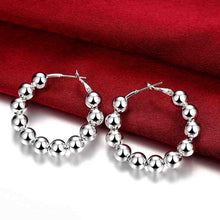 mm bead hoop earings silver plated jewelry earrings for women silver plated earrings smte1 J4U66