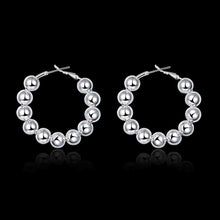mm bead hoop earings silver plated jewelry earrings for women silver plated earrings smte1 J4U66