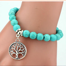 9 Styles Silver Plated DIY Animal Elasticity Charm Bracelet Women Jewelry Pendant Turquoise Bead Bracelet & Bangles J4U66