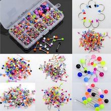 90Pcs Mixed Acrylic Stainless Steel Tragus Bar Lip Button Navel Rings Body Piercing Jewelry J4U66