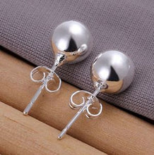 925 Sterling Silver Ball Stud Earring Jewelry 8 mm Bead Earrings For Women  J4U66