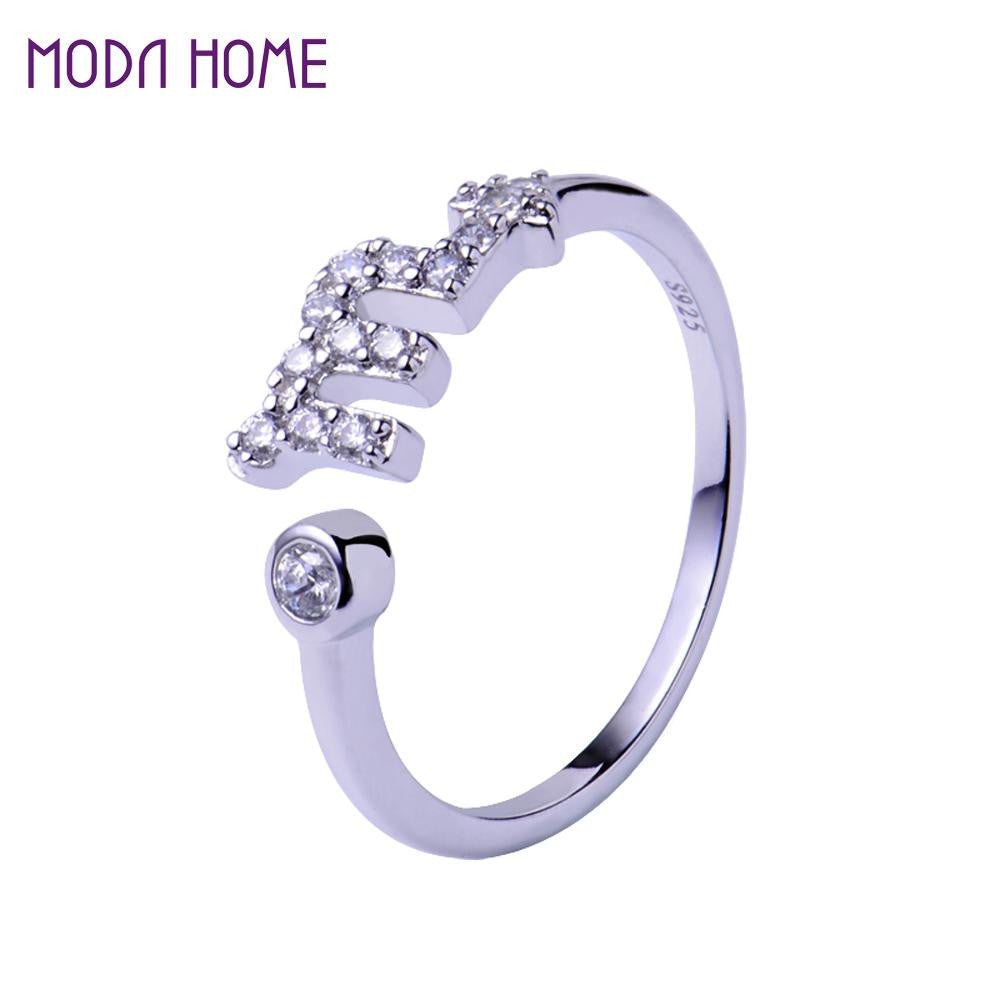 sterling silver rings for women men lovers 12 zodiac star signs horoscope shaped adjustable open ring jewelry J4U66