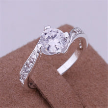 925 jewelry silver plated Ring Fine Silver Plated Zircon Women&Men Finger Ring  J4U66