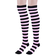 930 #1 Amazing Women Stocking Contrast Color 14 Stripped Thigh High Stockings J4U66
