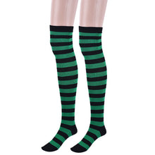 930 #1 Amazing Women Stocking Contrast Color 14 Stripped Thigh High Stockings J4U66