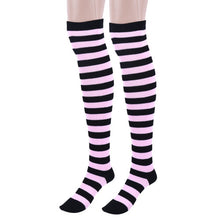 930 #1 Amazing Women Stocking Contrast Color 14 Stripped Thigh High Stockings J4U66