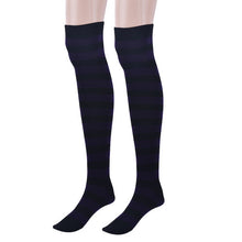 930 #1 Amazing Women Stocking Contrast Color 14 Stripped Thigh High Stockings J4U66