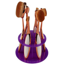 Acrylic Makeup Brush Holder Stand Drying Brush Cosmetic Shelf Rack Toothbrush 6 Hole Oval Makeup Brush OrganizerJFY66