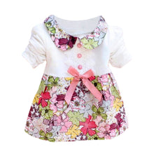 All Season Long Sleeve Doll Collar Baby Girls Dress 0-24Months Infant Floral Lace Bow Clothes Dresses J4U66