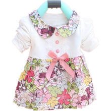 All Season Long Sleeve Doll Collar Baby Girls Dress 0-24Months Infant Floral Lace Bow Clothes Dresses J4U66