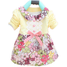 All Season Long Sleeve Doll Collar Baby Girls Dress 0-24Months Infant Floral Lace Bow Clothes Dresses J4U66