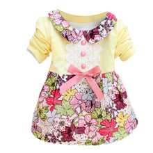 All Season Long Sleeve Doll Collar Baby Girls Dress 0-24Months Infant Floral Lace Bow Clothes Dresses J4U66