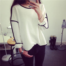 All-match Sweatshirt Geometry Loose And Long Sleeve Sweatshirt Women Hoody 3 Colors J4U66