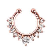 Alloy Rhinestone Nose Hoop Nose Rings Body Piercing Jewelry Fake Septum Clicker Non Piercing Hanger Clip On Jewelry  J4U66