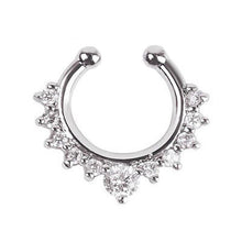 Alloy Rhinestone Nose Hoop Nose Rings Body Piercing Jewelry Fake Septum Clicker Non Piercing Hanger Clip On Jewelry  J4U66