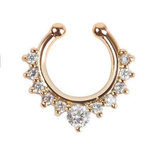 Alloy Rhinestone Nose Hoop Nose Rings Body Piercing Jewelry Fake Septum Clicker Non Piercing Hanger Clip On Jewelry  J4U66