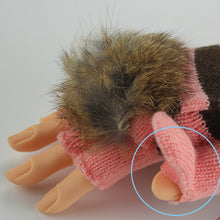Amaizng Fashion Knitted Faux Fur Fingerless Gloves GirlWomen Ladies Hand Wrist Warmer Soft Warm Mitten  J4U66