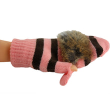 Amaizng Fashion Knitted Faux Fur Fingerless Gloves GirlWomen Ladies Hand Wrist Warmer Soft Warm Mitten  J4U66