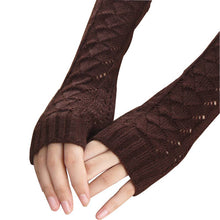 Amazig Long Mitten Gloves Women Knitted Arm Fingerless Gloves Solid Color FunS29 J4U66